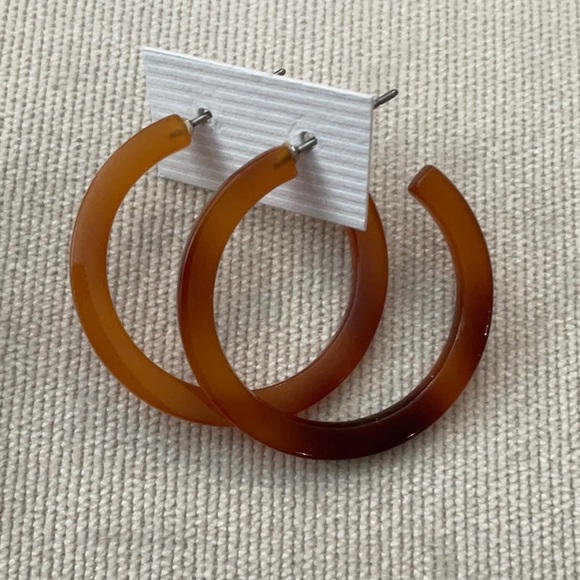 Brown tortoise shell style earrings - Picture 7 of 8